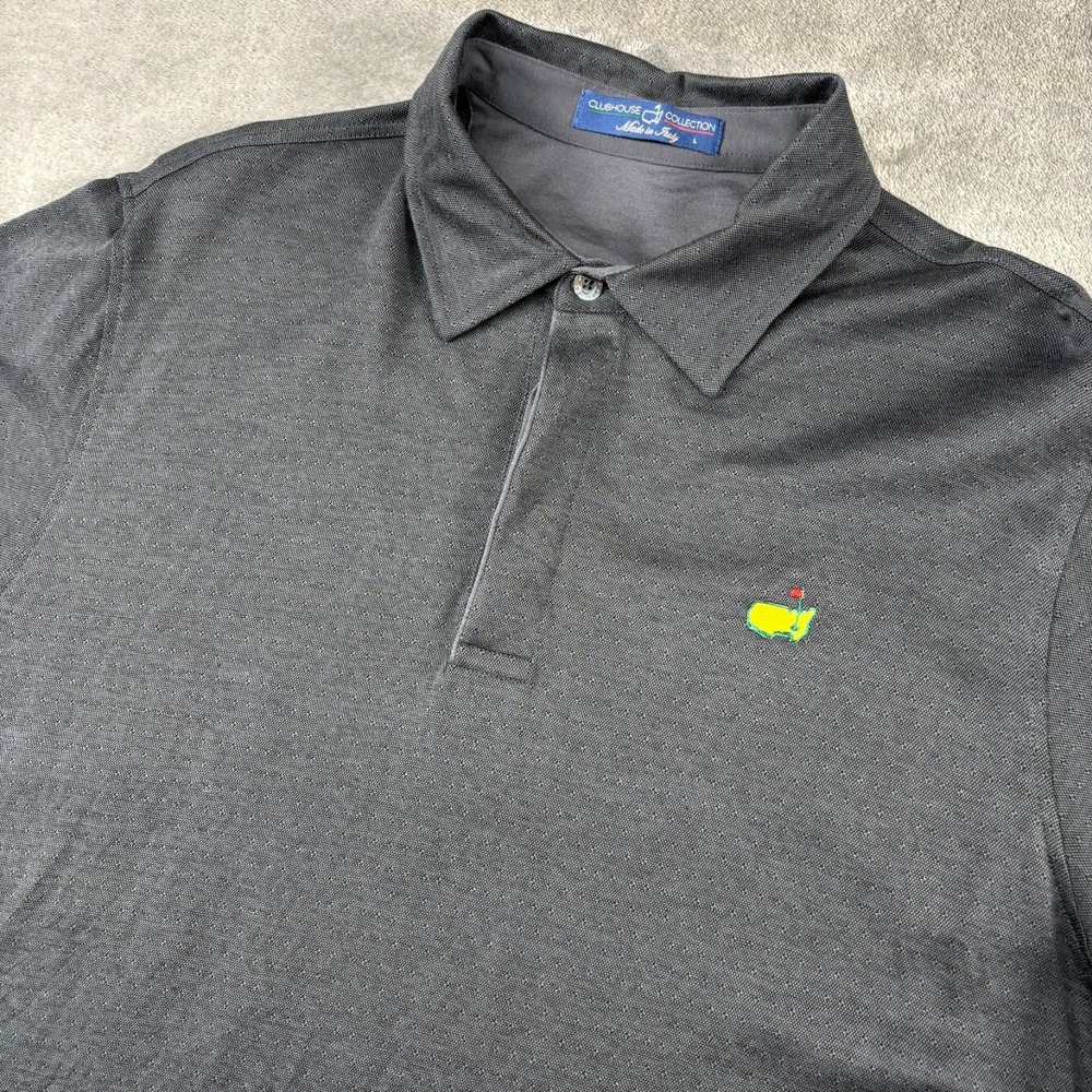 Clubhouse Collection Masters Polo Shirt Mens Large Black Italy Augusta Golf